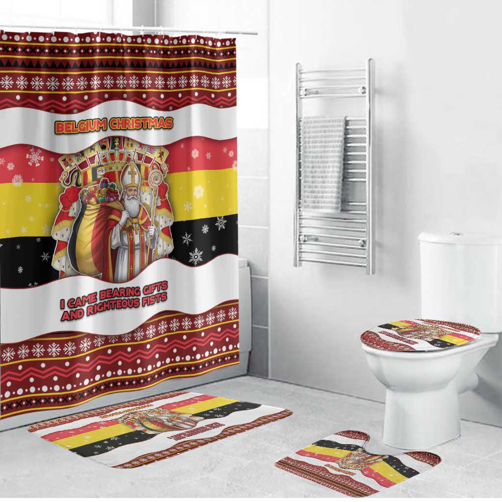 Belgium Bathroom Set Saint Nicholas With Patterns Xmas - Wonder Print Shop