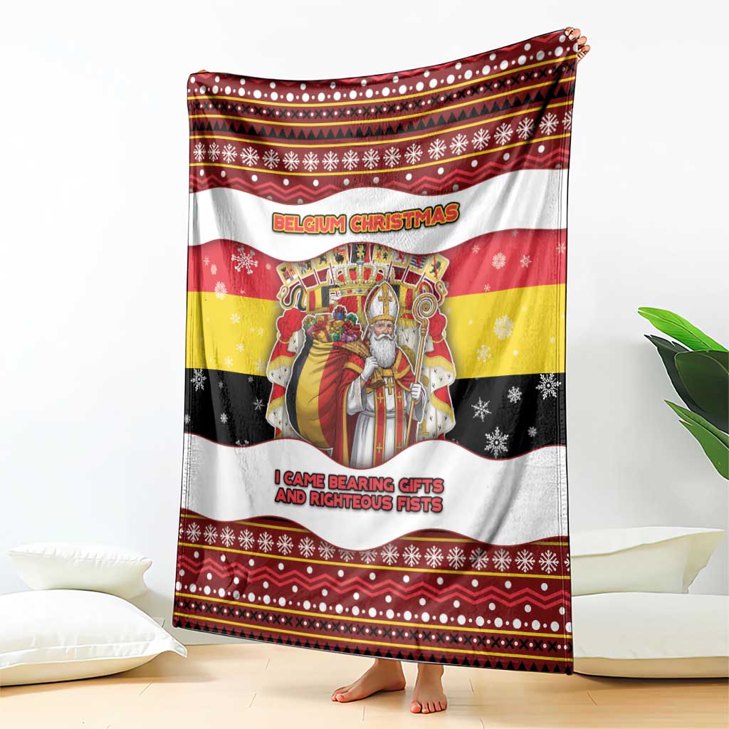 Belgium Blanket Saint Nicholas With Patterns Xmas - Wonder Print Shop