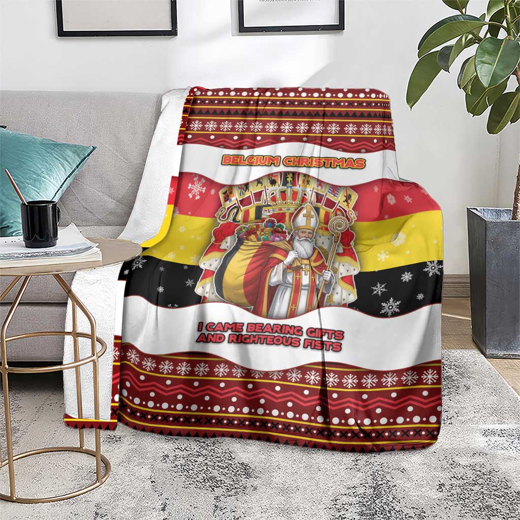 Belgium Blanket Saint Nicholas With Patterns Xmas - Wonder Print Shop