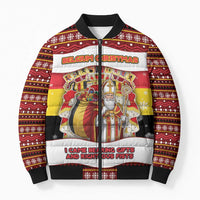 Personalized Belgium Bomber Puffer Jacket Saint Nicholas With Patterns Xmas - Wonder Print Shop