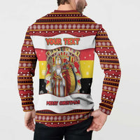 Personalized Belgium Button Sweatshirt Saint Nicholas With Patterns Xmas - Wonder Print Shop