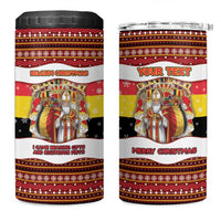 Personalized Belgium 4 in 1 Can Cooler Tumbler Saint Nicholas With Patterns Xmas - Wonder Print Shop
