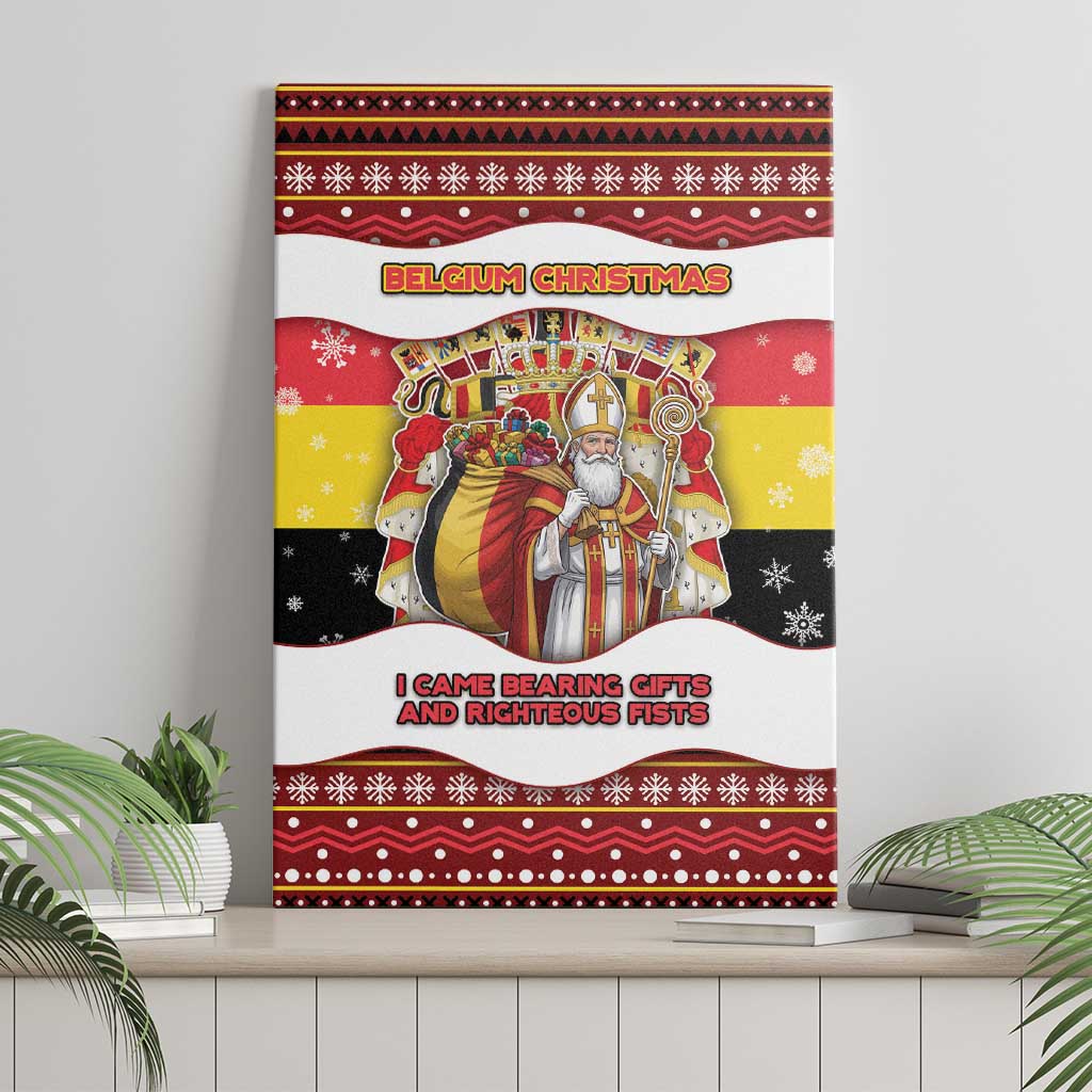Belgium Canvas Wall Art Saint Nicholas With Patterns Xmas - Wonder Print Shop