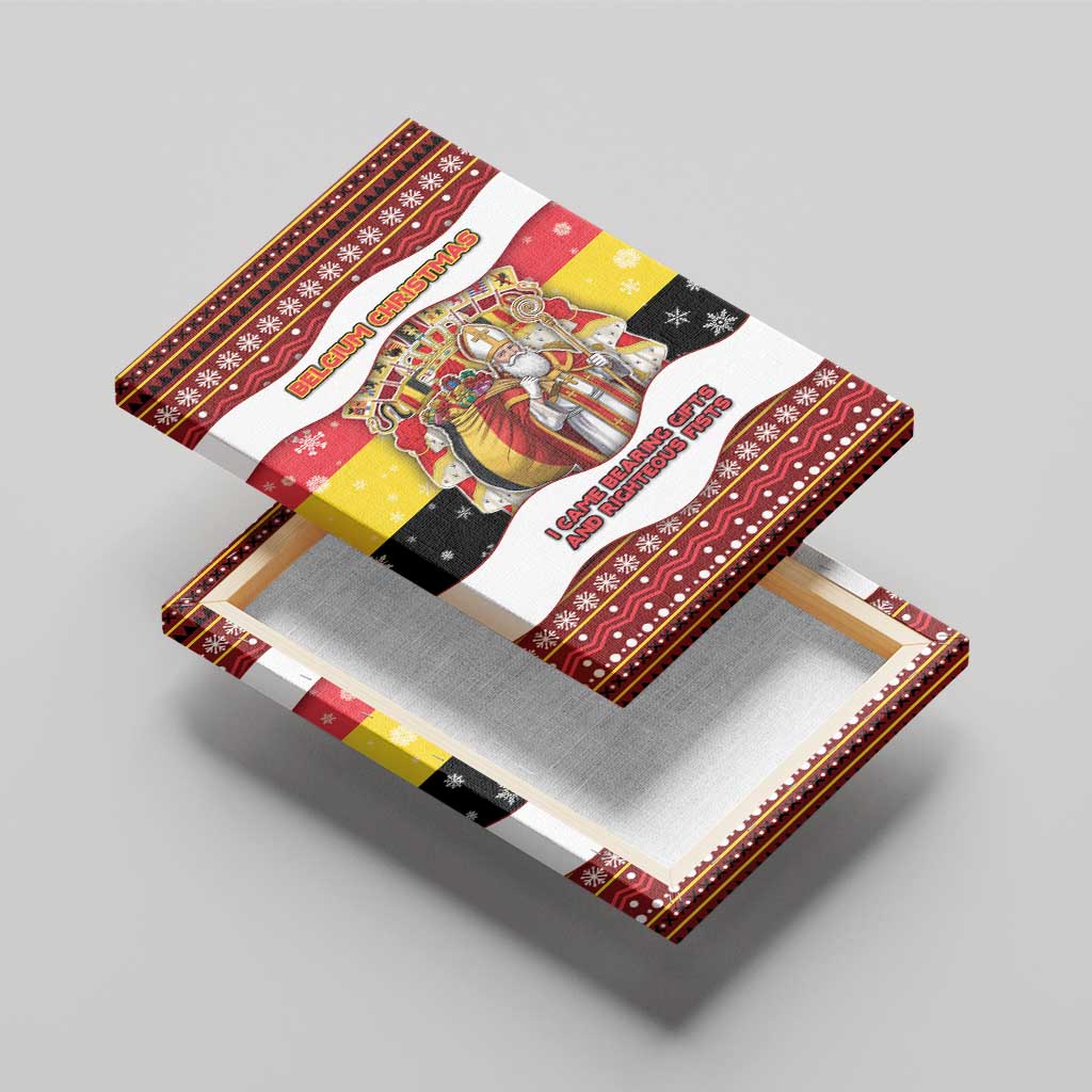 Belgium Canvas Wall Art Saint Nicholas With Patterns Xmas - Wonder Print Shop