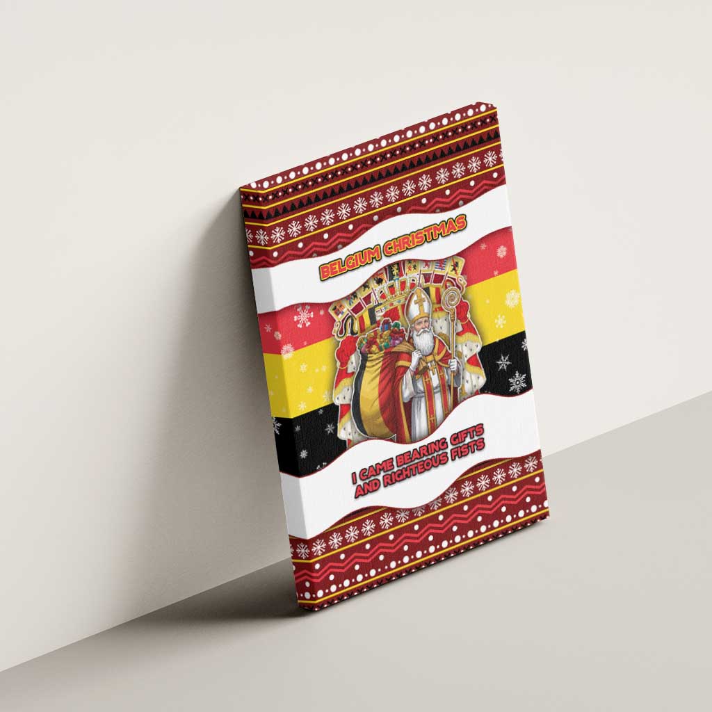 Belgium Canvas Wall Art Saint Nicholas With Patterns Xmas - Wonder Print Shop