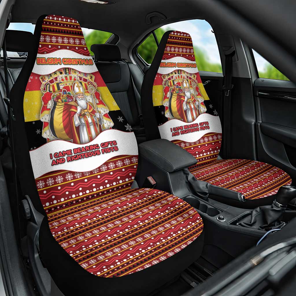 Belgium Car Seat Cover Saint Nicholas With Patterns Xmas - Wonder Print Shop