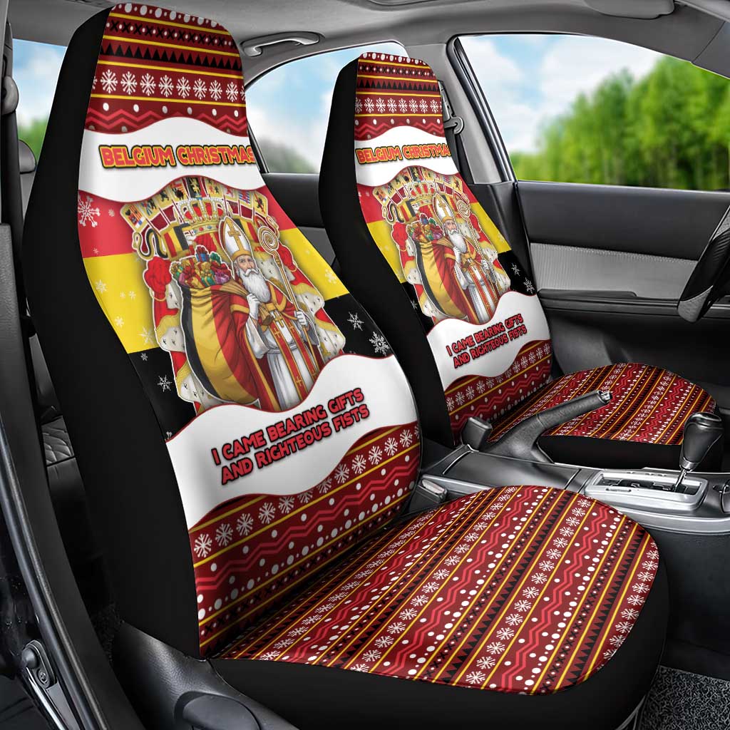 Belgium Car Seat Cover Saint Nicholas With Patterns Xmas - Wonder Print Shop
