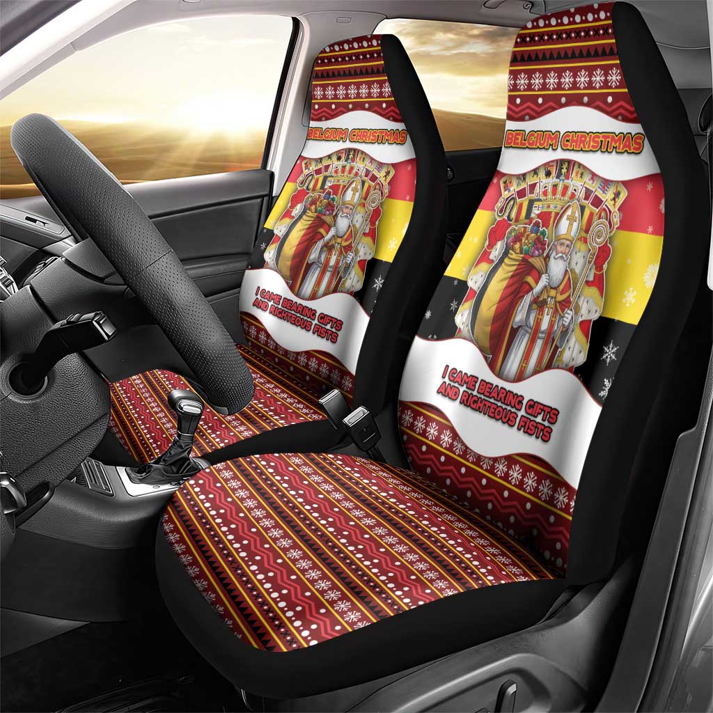 Belgium Car Seat Cover Saint Nicholas With Patterns Xmas - Wonder Print Shop