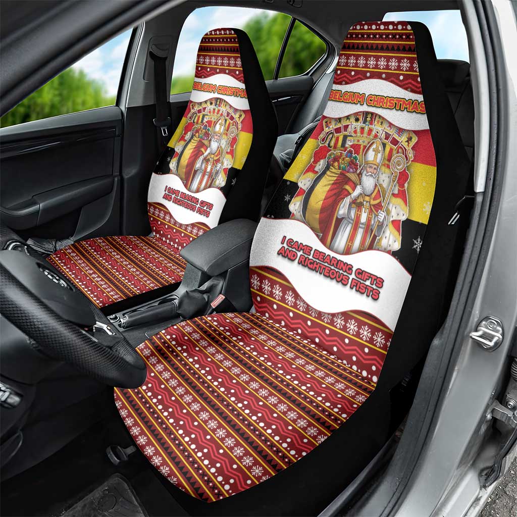 Belgium Car Seat Cover Saint Nicholas With Patterns Xmas - Wonder Print Shop