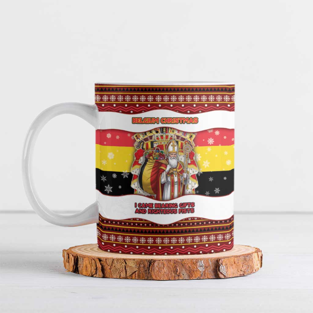 Personalized Belgium Ceramic Mug Saint Nicholas With Patterns Xmas - Wonder Print Shop