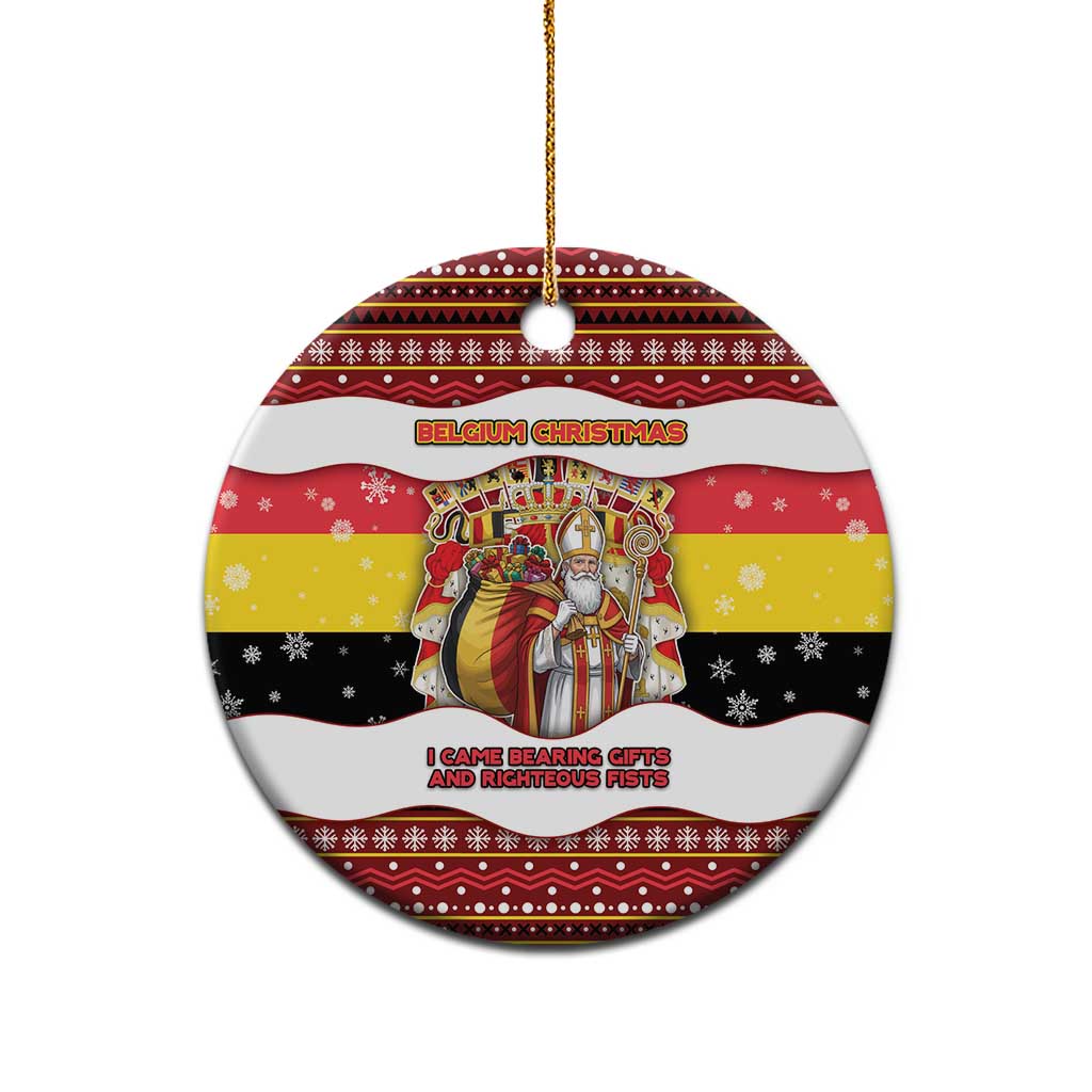 Personalized Belgium Ceramic Ornament Saint Nicholas With Patterns Xmas - Wonder Print Shop