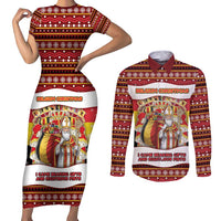 Personalized Belgium Couples Matching Short Sleeve Bodycon Dress and Long Sleeve Button Shirt Saint Nicholas With Patterns Xmas - Wonder Print Shop