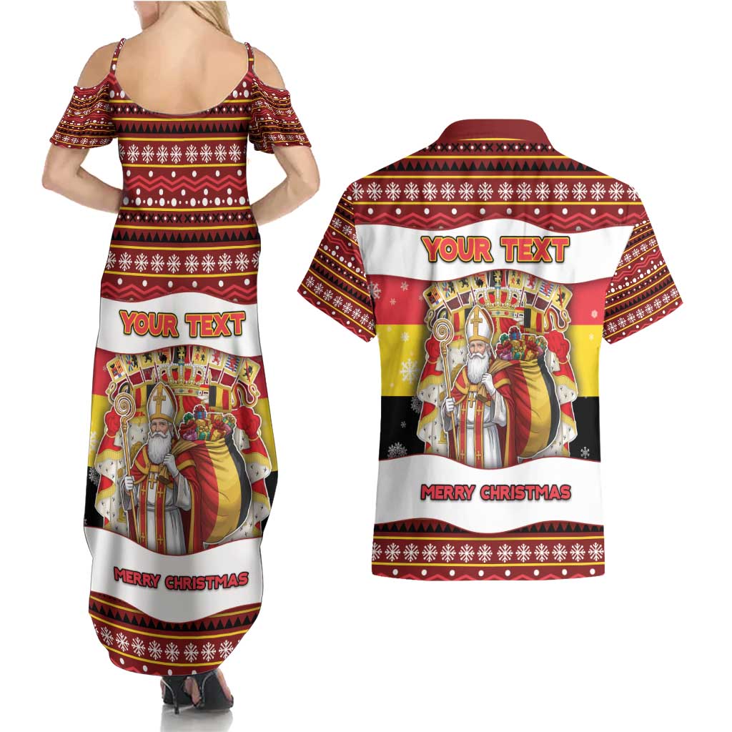 Personalized Belgium Couples Matching Summer Maxi Dress and Hawaiian Shirt Saint Nicholas With Patterns Xmas - Wonder Print Shop