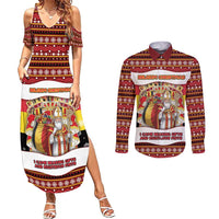 Personalized Belgium Couples Matching Summer Maxi Dress and Long Sleeve Button Shirt Saint Nicholas With Patterns Xmas - Wonder Print Shop