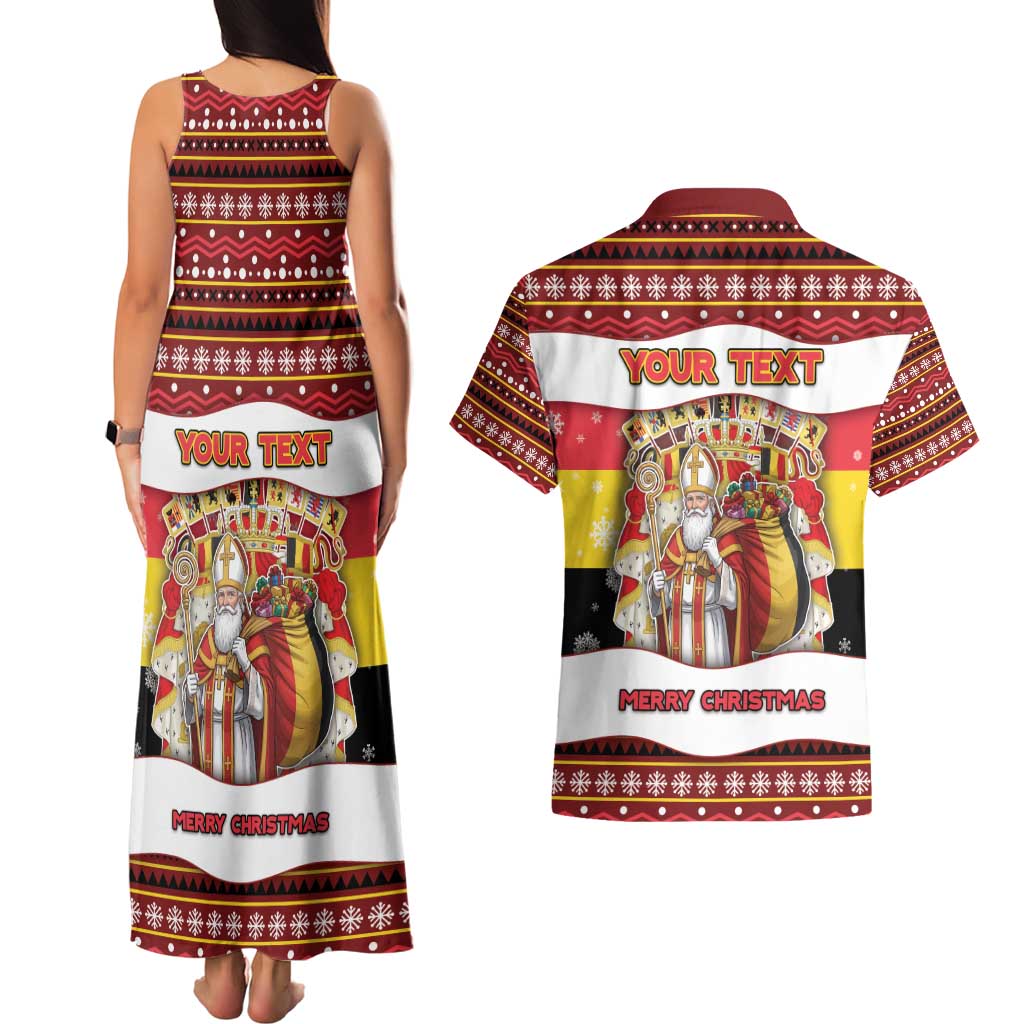 Personalized Belgium Couples Matching Tank Maxi Dress and Hawaiian Shirt Saint Nicholas With Patterns Xmas - Wonder Print Shop