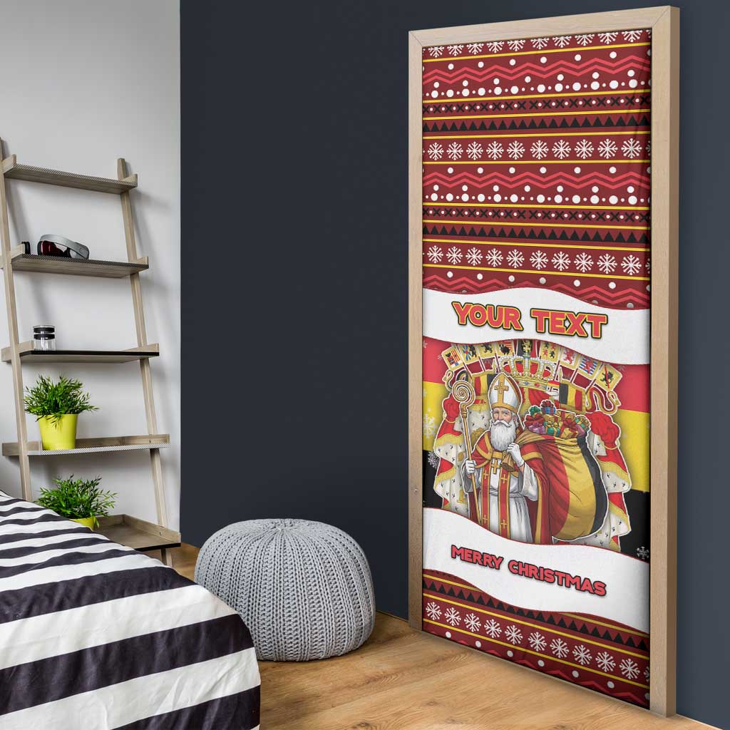 Personalized Belgium Door Cover Saint Nicholas With Patterns Xmas - Wonder Print Shop