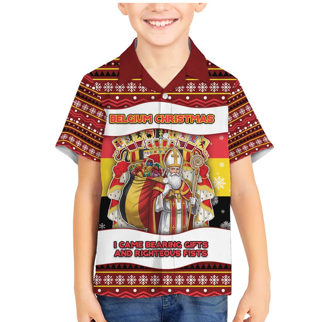 Personalized Belgium Family Matching Mermaid Dress and Hawaiian Shirt Saint Nicholas With Patterns Xmas - Wonder Print Shop