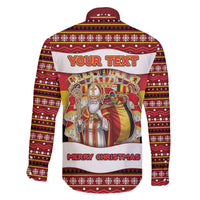 Personalized Belgium Family Matching Off The Shoulder Long Sleeve Dress and Hawaiian Shirt Saint Nicholas With Patterns Xmas - Wonder Print Shop
