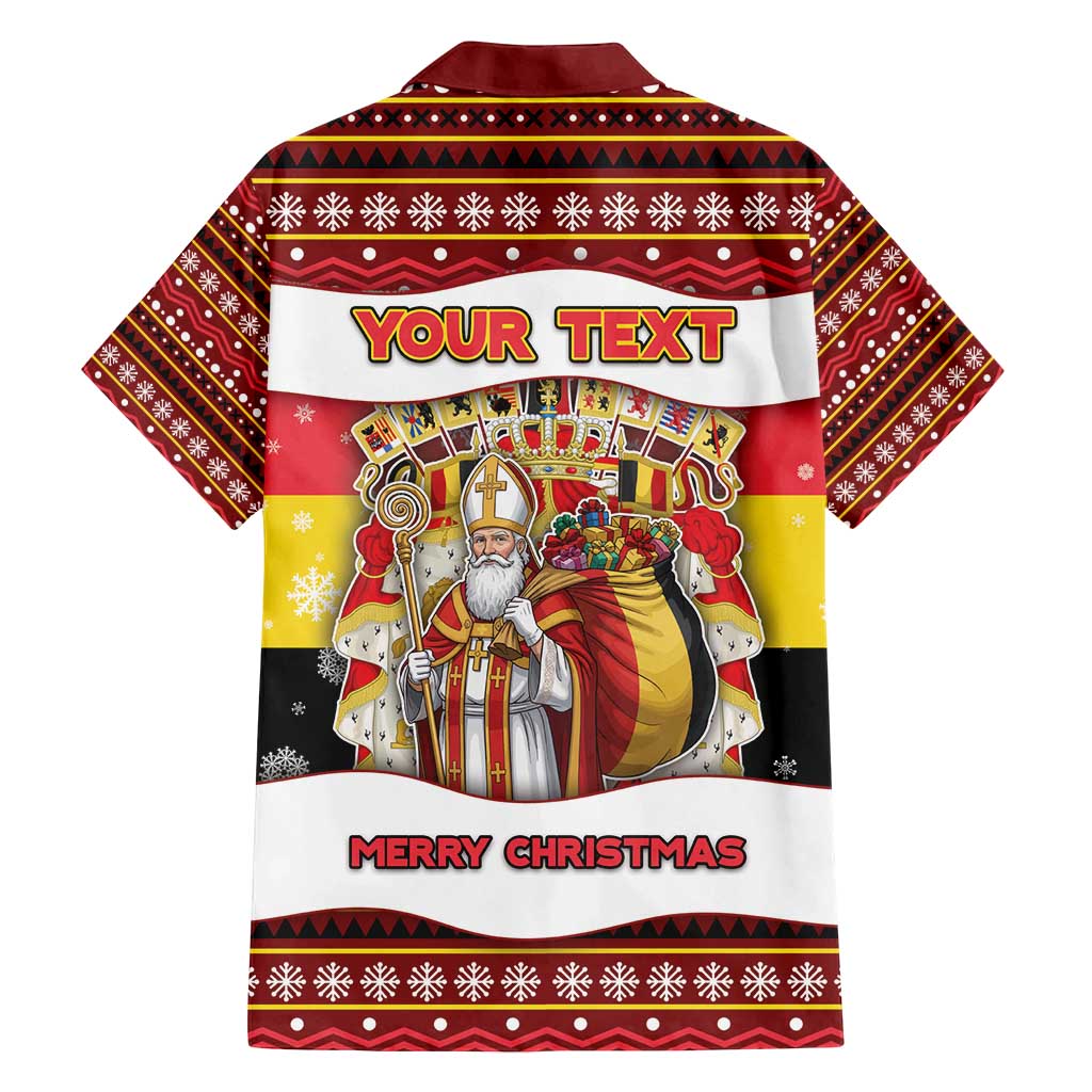 Personalized Belgium Family Matching Off Shoulder Maxi Dress and Hawaiian Shirt Saint Nicholas With Patterns Xmas - Wonder Print Shop