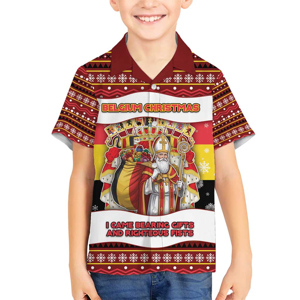 Personalized Belgium Family Matching Puletasi and Hawaiian Shirt Saint Nicholas With Patterns Xmas - Wonder Print Shop