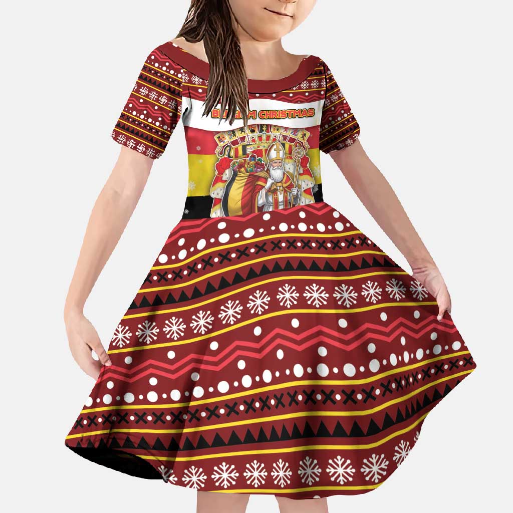 Personalized Belgium Family Matching Short Sleeve Bodycon Dress and Hawaiian Shirt Saint Nicholas With Patterns Xmas - Wonder Print Shop