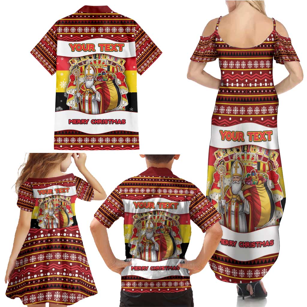 Personalized Belgium Family Matching Summer Maxi Dress and Hawaiian Shirt Saint Nicholas With Patterns Xmas - Wonder Print Shop
