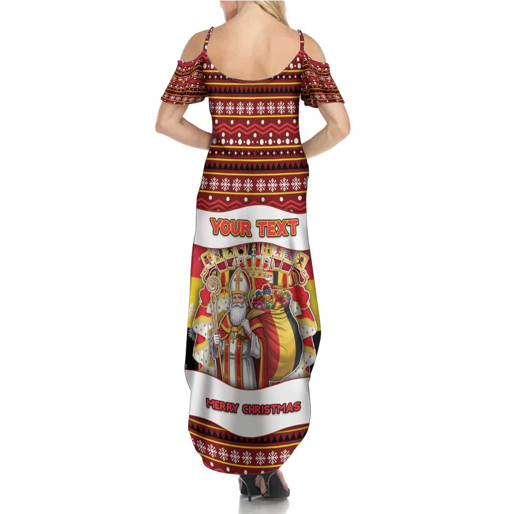 Personalized Belgium Family Matching Summer Maxi Dress and Hawaiian Shirt Saint Nicholas With Patterns Xmas - Wonder Print Shop