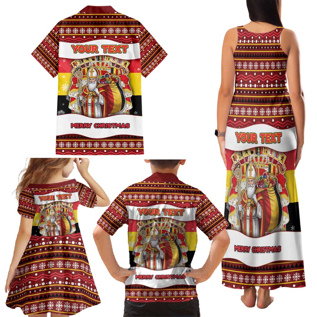 Personalized Belgium Family Matching Tank Maxi Dress and Hawaiian Shirt Saint Nicholas With Patterns Xmas - Wonder Print Shop
