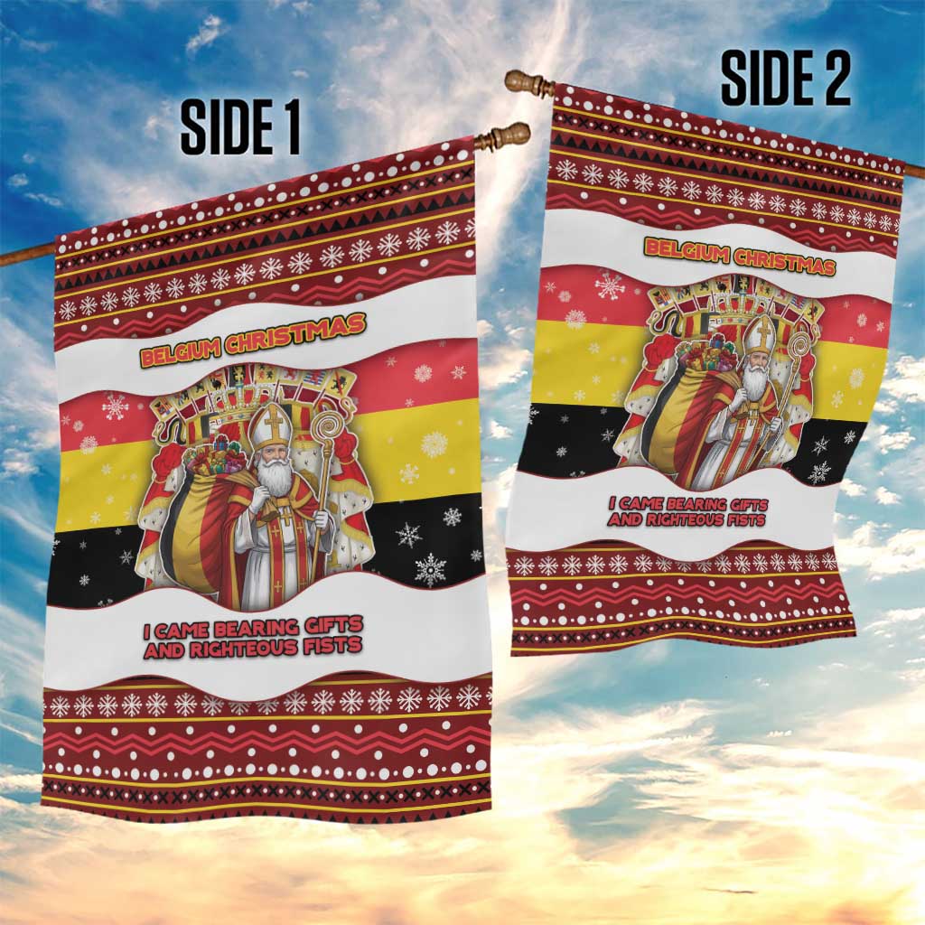 Belgium Garden Flag Saint Nicholas With Patterns Xmas - Wonder Print Shop