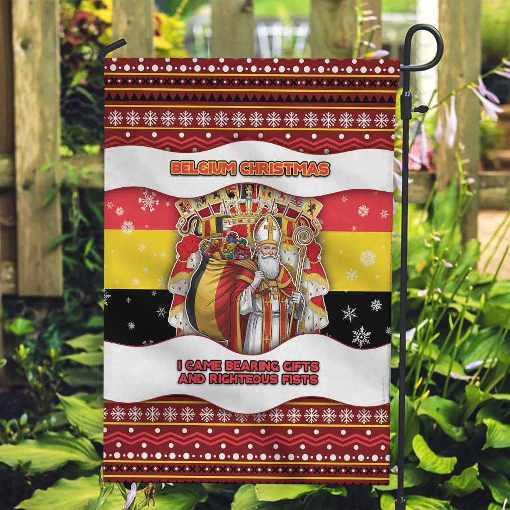 Belgium Garden Flag Saint Nicholas With Patterns Xmas - Wonder Print Shop