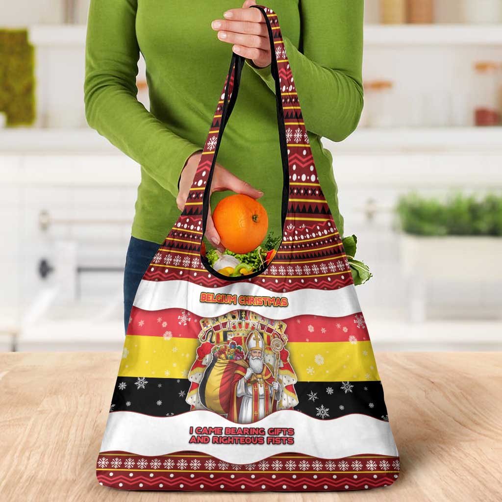 Belgium Grocery Bag Saint Nicholas With Patterns Xmas - Wonder Print Shop