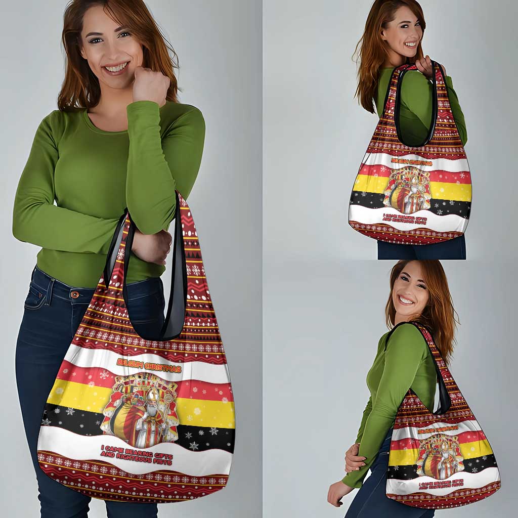 Belgium Grocery Bag Saint Nicholas With Patterns Xmas - Wonder Print Shop