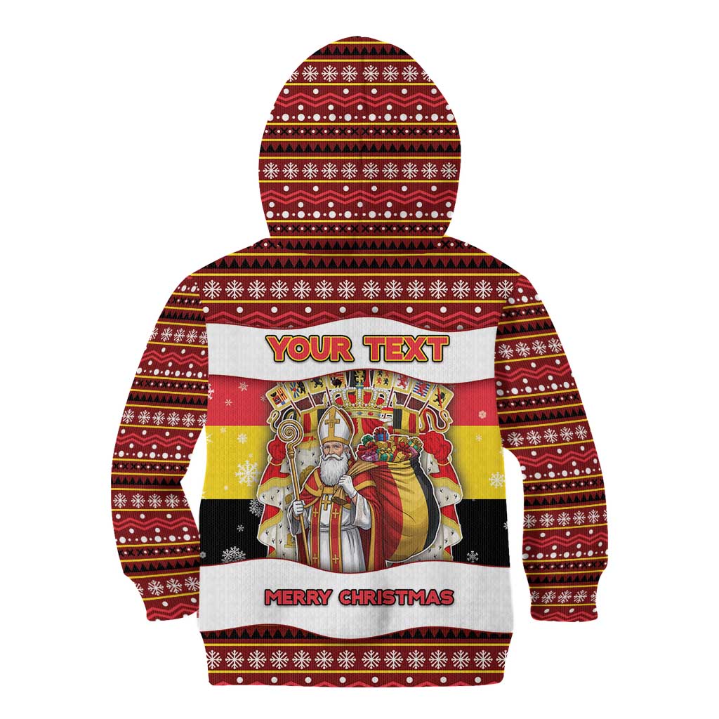 Personalized Belgium Kid Hoodie Saint Nicholas With Patterns Xmas - Wonder Print Shop