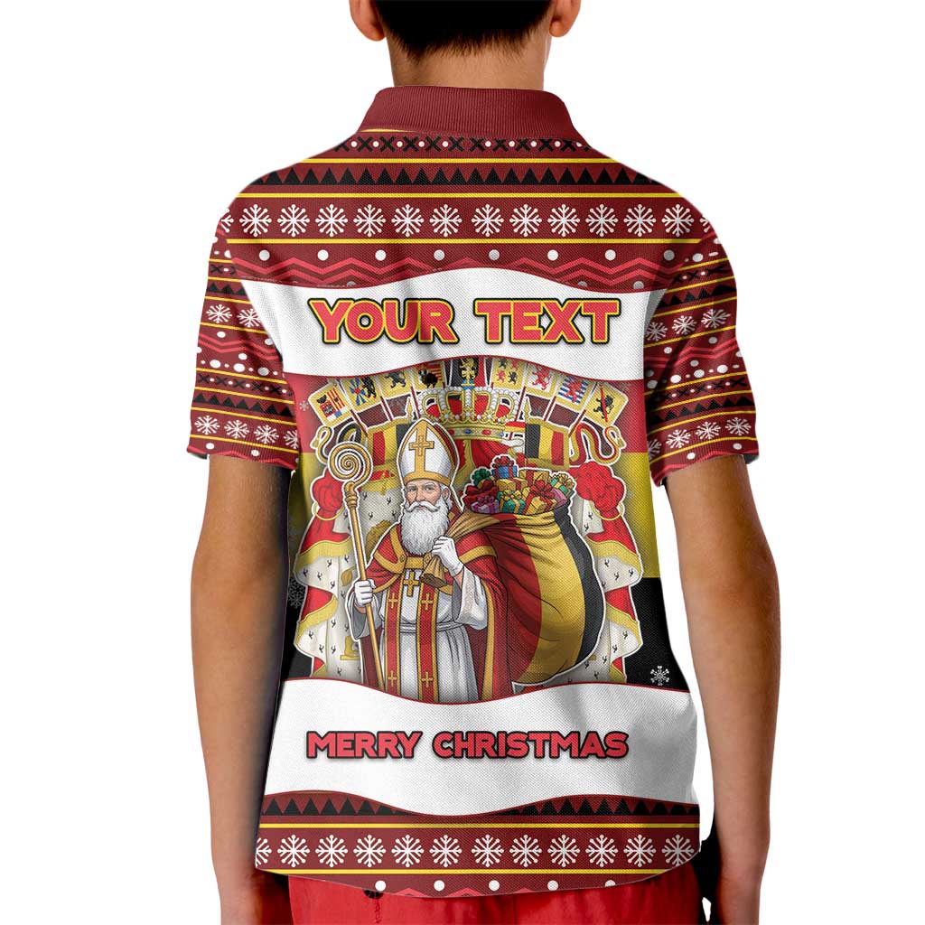 Personalized Belgium Kid Polo Shirt Saint Nicholas With Patterns Xmas - Wonder Print Shop