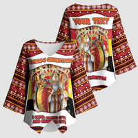 Personalized Belgium Kimono Sleeve Blouse Saint Nicholas With Patterns Xmas - Wonder Print Shop