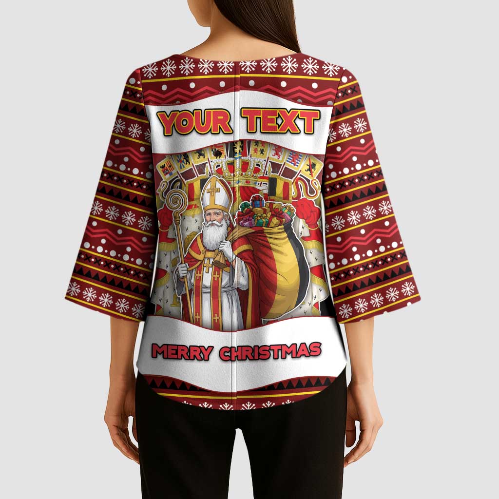 Personalized Belgium Kimono Sleeve Blouse Saint Nicholas With Patterns Xmas - Wonder Print Shop