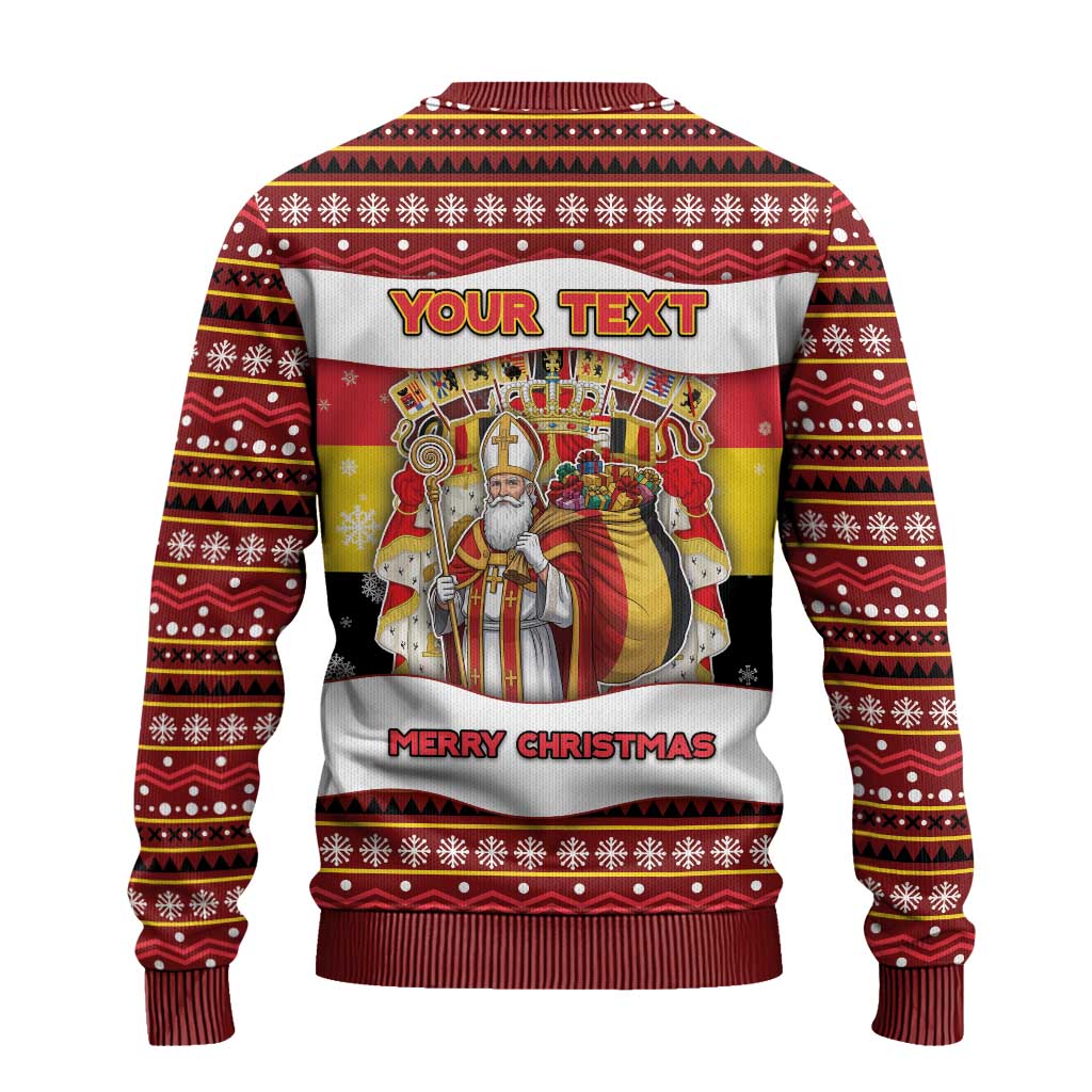 Personalized Belgium Ugly Christmas Sweater Saint Nicholas With Patterns Xmas - Wonder Print Shop