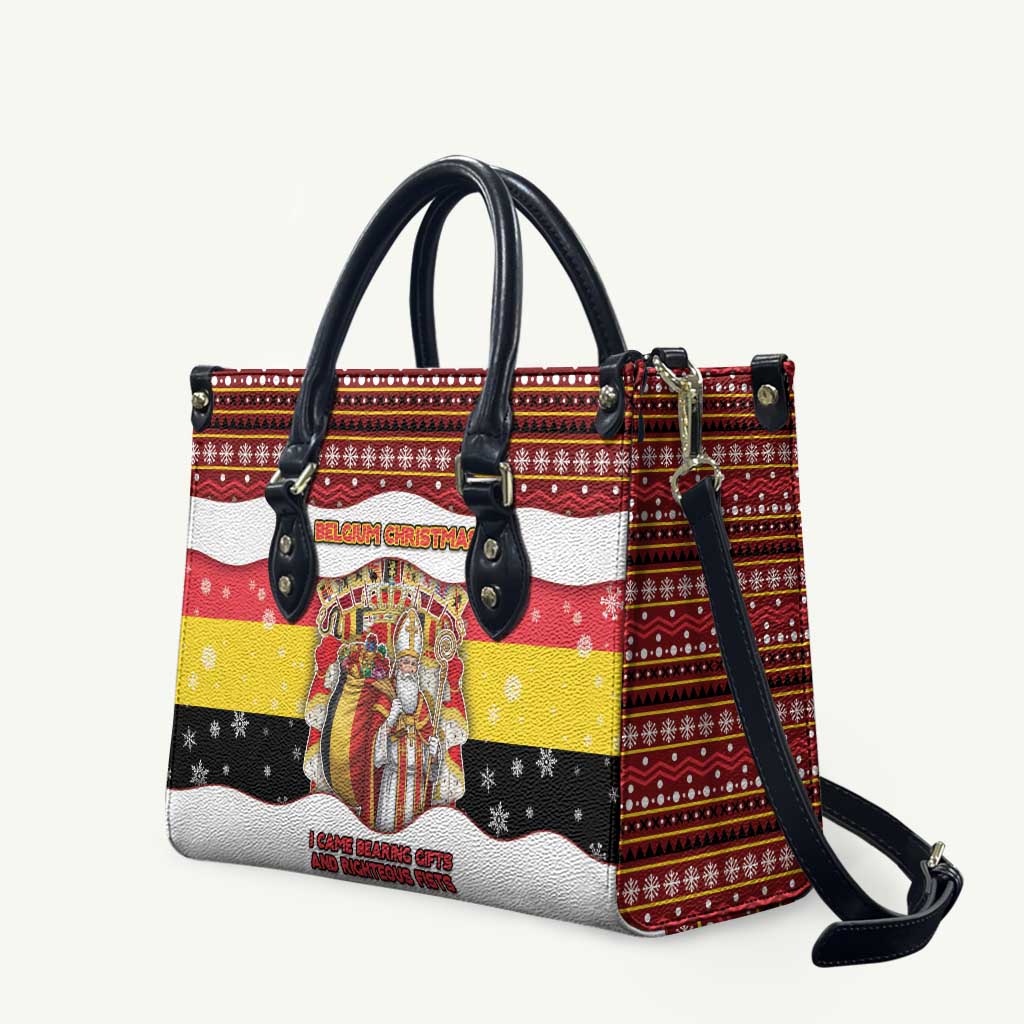 Belgium Leather Bag Saint Nicholas With Patterns Xmas - Wonder Print Shop