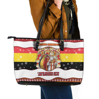 Belgium Leather Tote Bag Saint Nicholas With Patterns Xmas - Wonder Print Shop