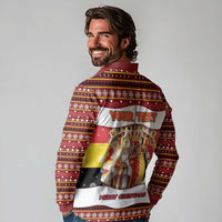 Personalized Belgium Long Sleeve Polo Shirt Saint Nicholas With Patterns Xmas - Wonder Print Shop