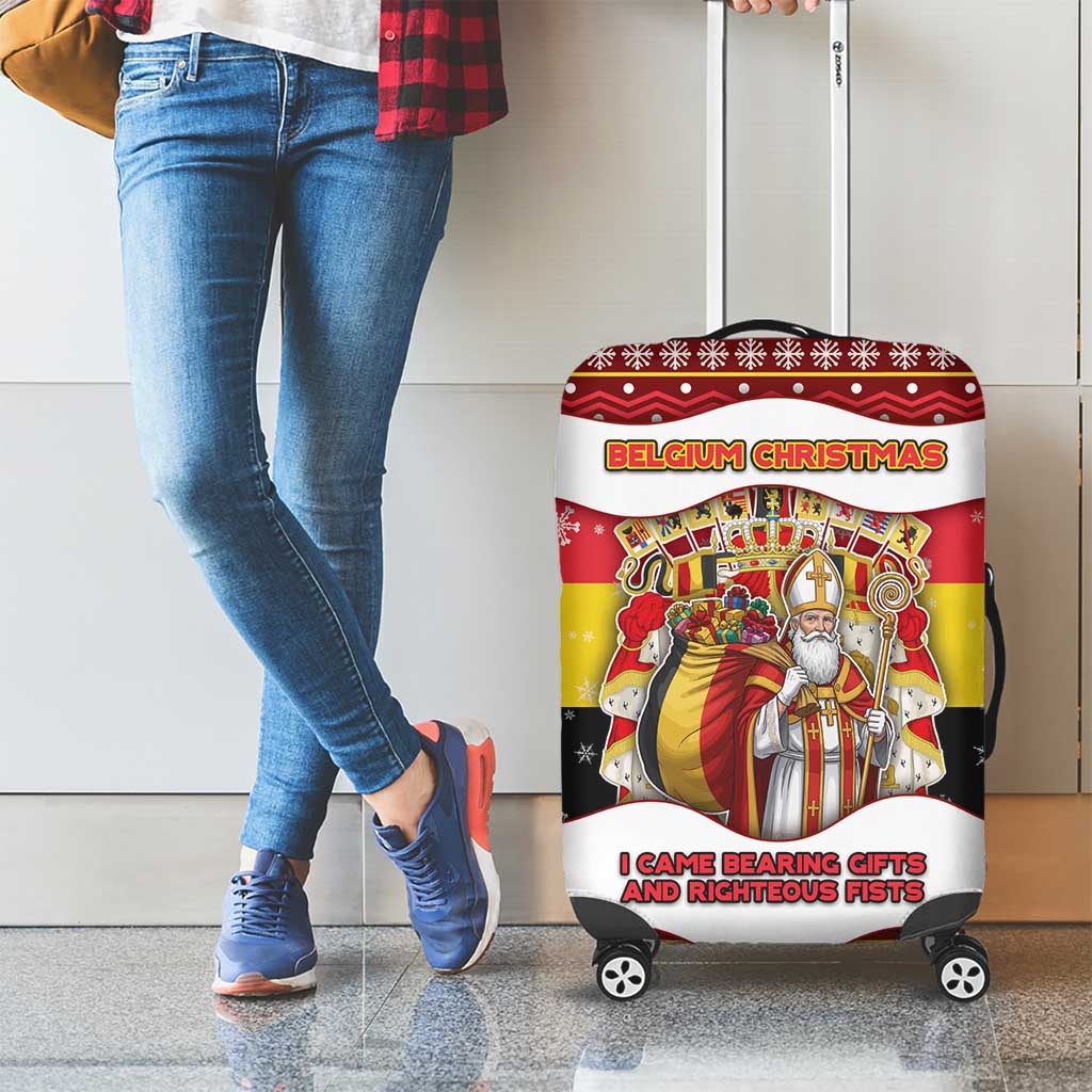 Belgium Luggage Cover Saint Nicholas With Patterns Xmas - Wonder Print Shop