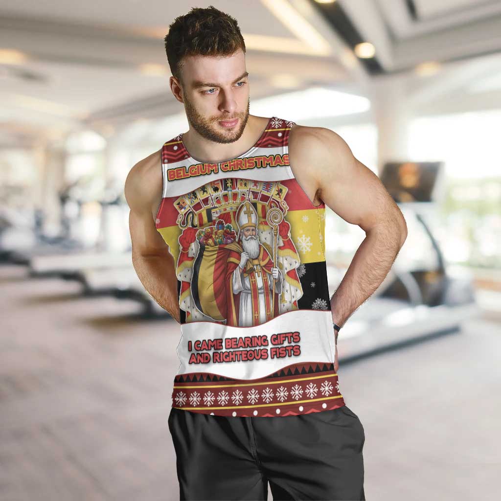 Personalized Belgium Men Tank Top Saint Nicholas With Patterns Xmas - Wonder Print Shop