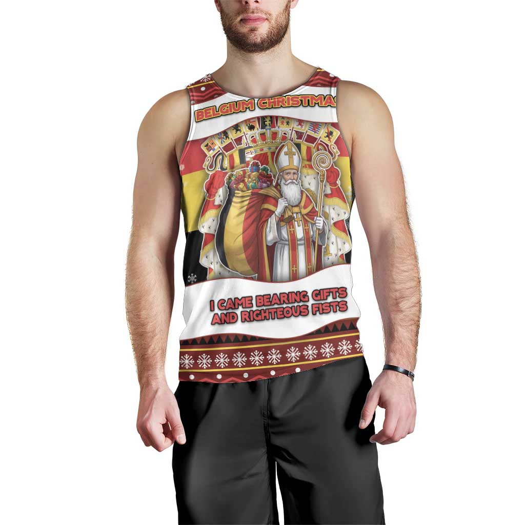 Personalized Belgium Men Tank Top Saint Nicholas With Patterns Xmas - Wonder Print Shop