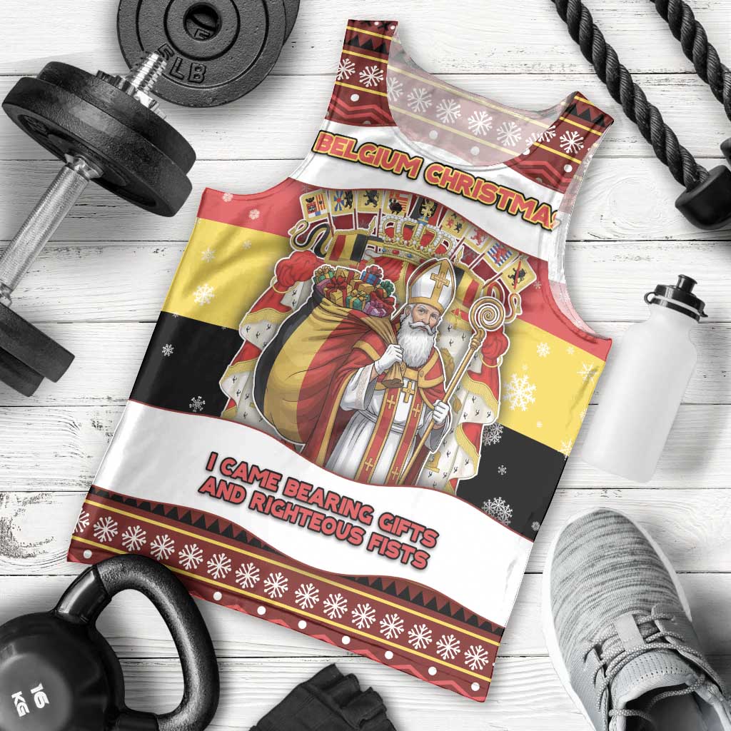 Personalized Belgium Men Tank Top Saint Nicholas With Patterns Xmas - Wonder Print Shop
