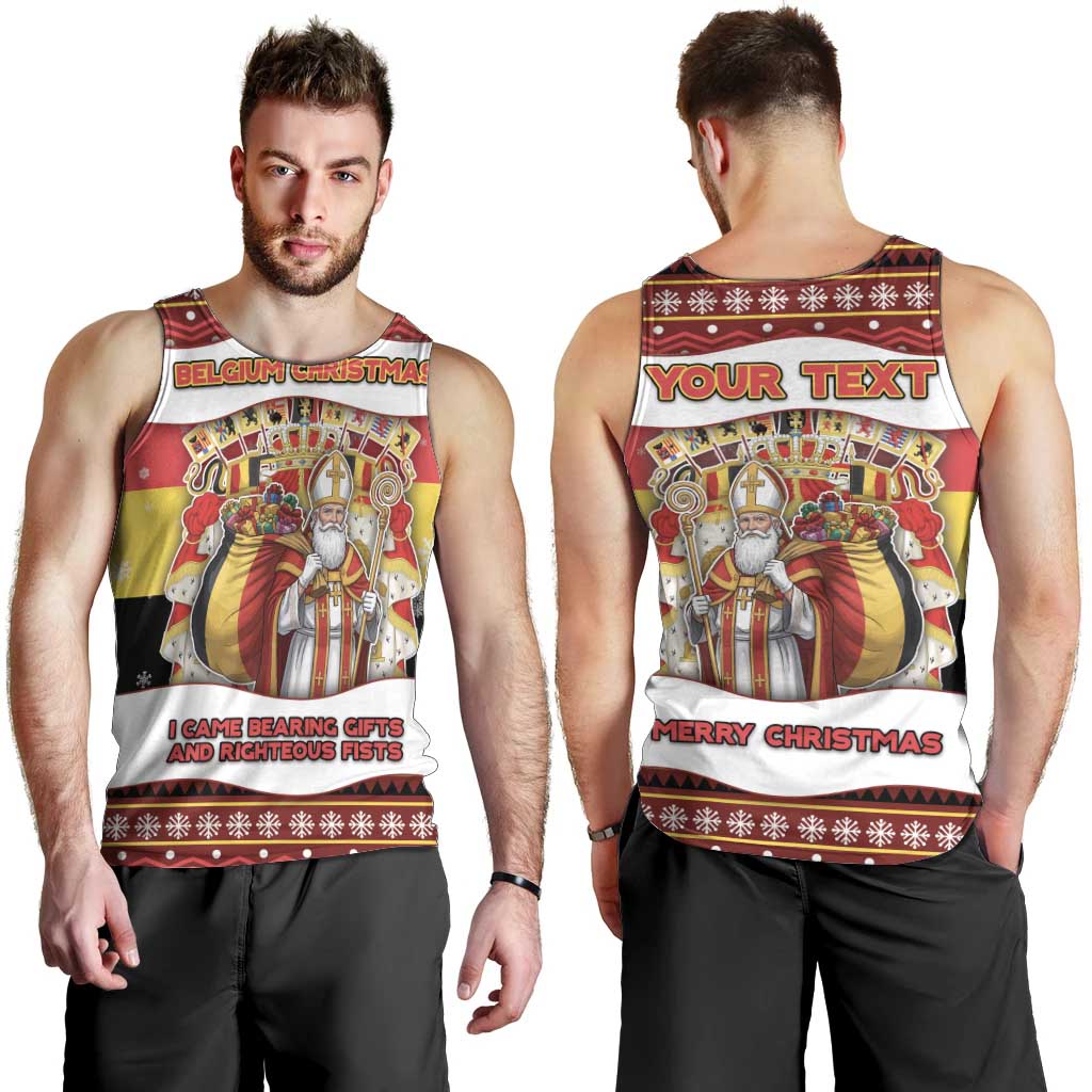Personalized Belgium Men Tank Top Saint Nicholas With Patterns Xmas - Wonder Print Shop