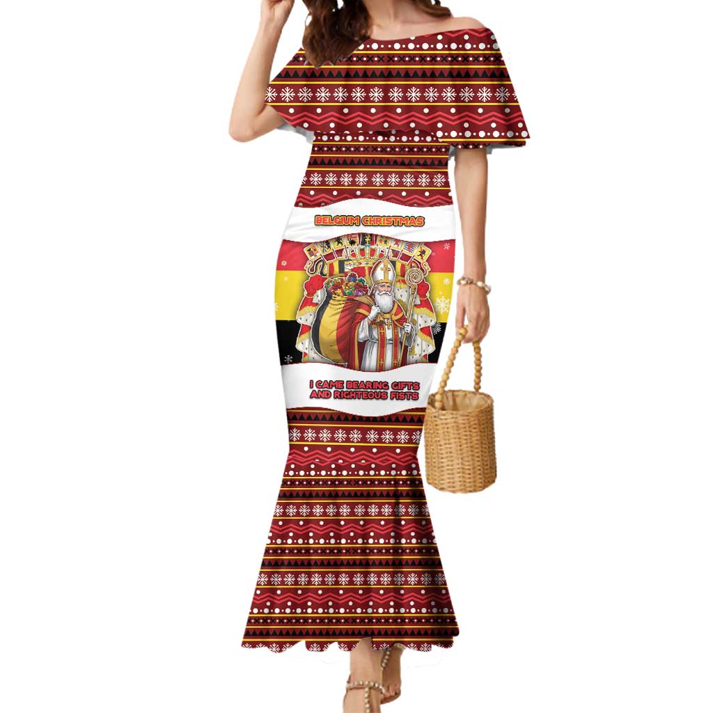 Personalized Belgium Mermaid Dress Saint Nicholas With Patterns Xmas - Wonder Print Shop