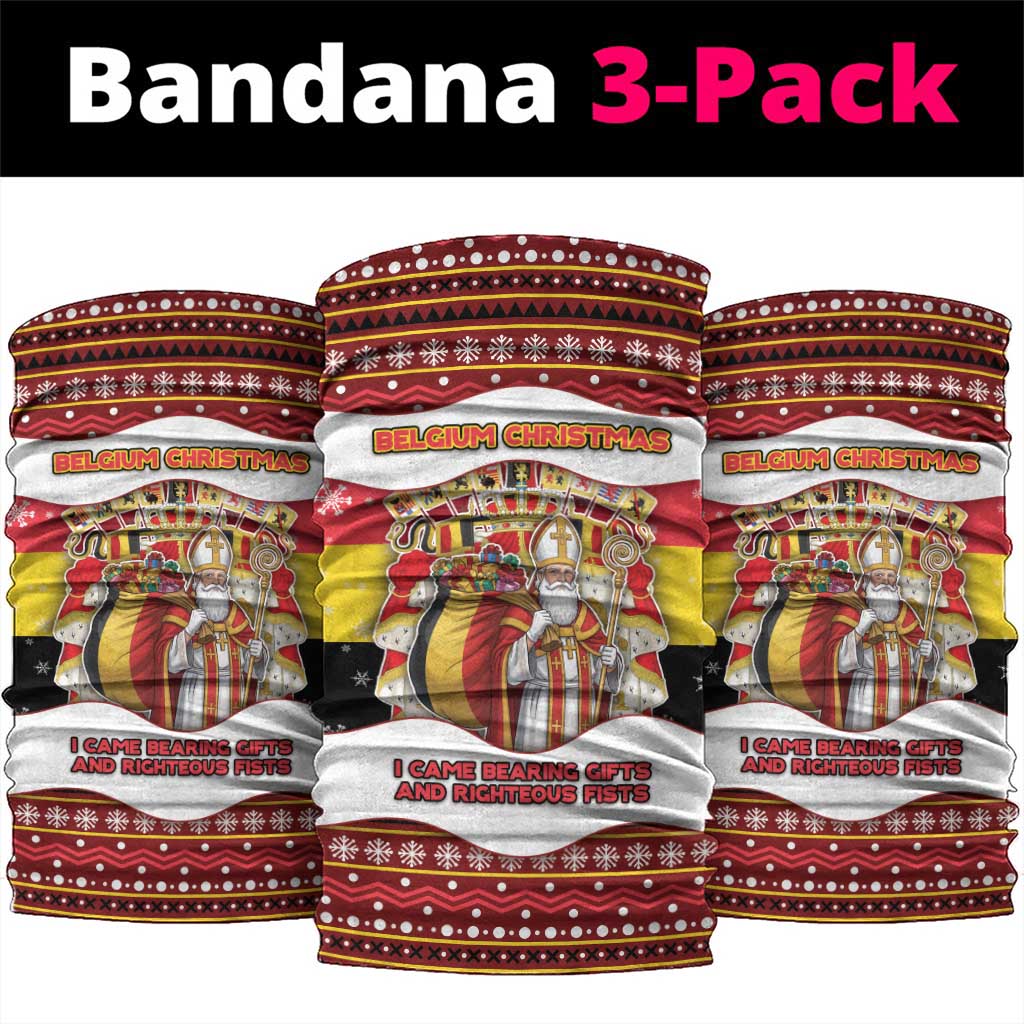 Belgium Neck Gaiter Saint Nicholas With Patterns Xmas - Wonder Print Shop