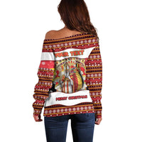 Personalized Belgium Off Shoulder Sweater Saint Nicholas With Patterns Xmas - Wonder Print Shop