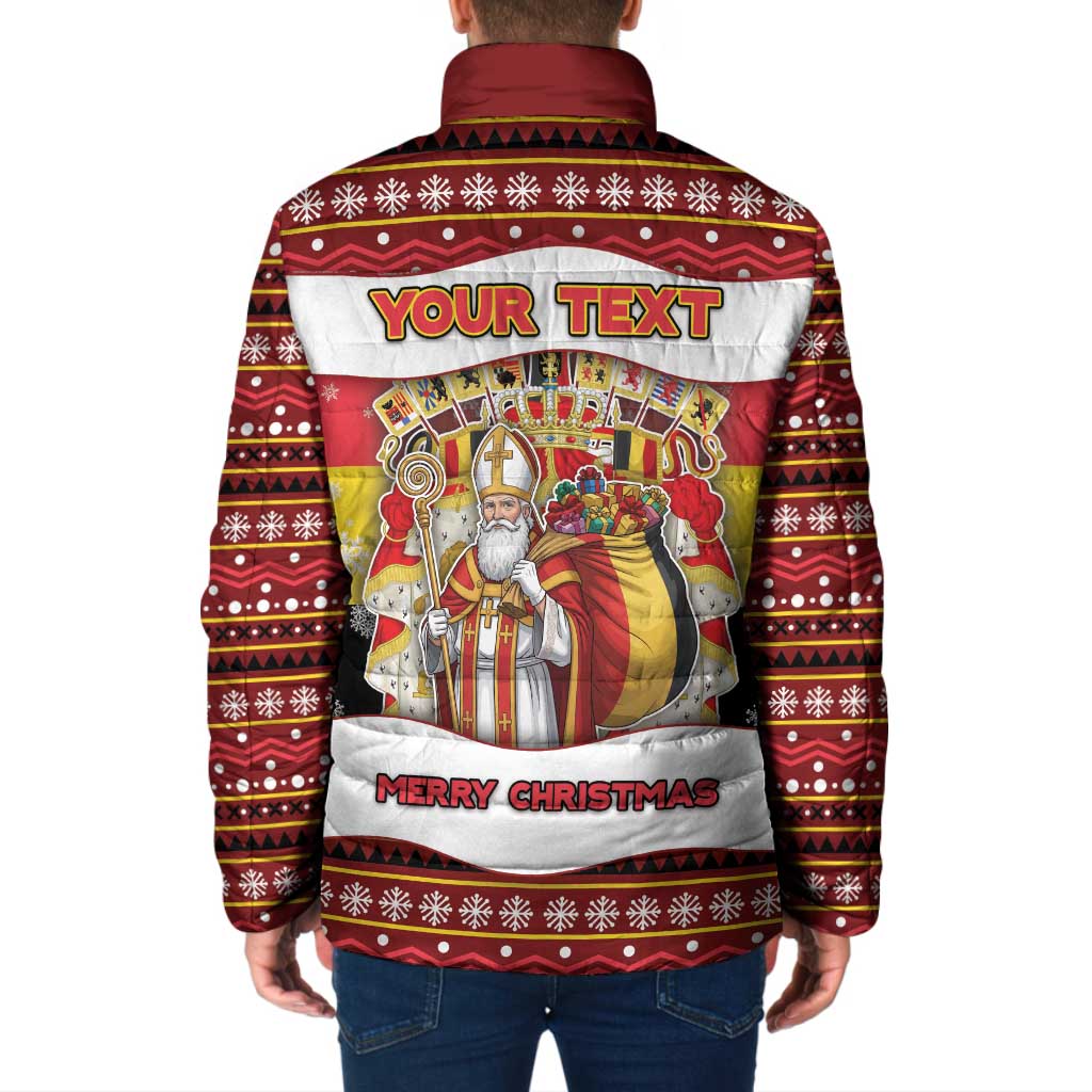 Personalized Belgium Padded Jacket Saint Nicholas With Patterns Xmas - Wonder Print Shop