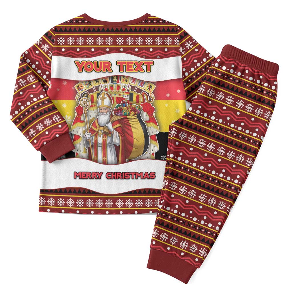 Personalized Belgium Christmas Pajama Set Saint Nicholas With Patterns Xmas - Wonder Print Shop